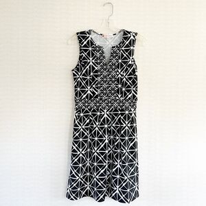 JUDE CONNALLY Julie Vneck Dress Jude Cloth Women’s Size S Black White Summer